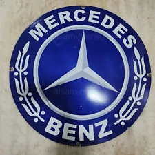 MERCEDES BENZ 30 INCHES ROUND ENAMEL SIGN