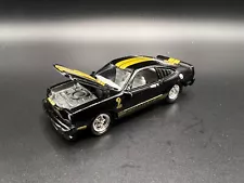 Johnny Lightning 1977 Ford Mustang Black Cobra II Opening Hood