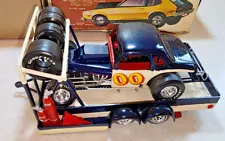 Vintage Custom Built Modified Race Car & Racing Trailer Plastic Model