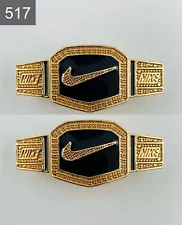 New Metal Diamond Buckles Nike Jordan Lace Locks Buckles 2 Piece Gold