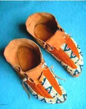 Powwow Style Leather Handmade Beaded Hand Stitched Moccasins MCN103