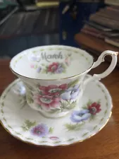 Royal Albert Bone China March Teacup And Saucer