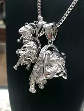 925 Sterling Silver Solid Bulldog Small Medium Large Pendant Free UK Postage NEW