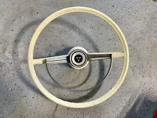 Beautiful Original 1961-68 Dodge D100 Sweptline White Steering Wheel & Horn Ring