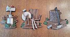 Vintage Sexton 1976 Set of Metal Wall Art Rustic Country Scenes - Lot of 3