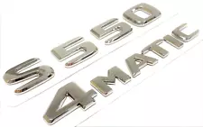 #2 CHROME S550 + 4MATIC REPLACEMENT FOR MERCEDES REAR TRUNK EMBLEM BADGE DECAL