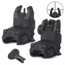 Gen 2 Front & Rear Back Up Sight Set Folding Flip Up Sight Polymer For Picatinny