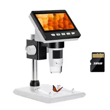 Elikliv Digital Microscope 4.3'' IPS Screen 1000X USB LED Coin Magnifier WT Used