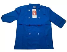 Chef Works Kids Chef Coat Culinary Uniform Top Cooking Size M Blue Ages 7-10