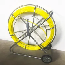 Duct Rodder 12mm 393ft Fish Tape Continuous Fiberglass Wire Cable Running Puller