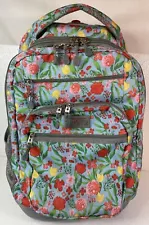 J WORLD NEW YORK SUNRISE ROLLING BACKPACK FLORAL PRINT 18" BOOKBAG TRAVEL