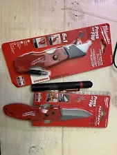 Lot Of Milwaukee Tools - Brand New Knives And One Used Pen Light.