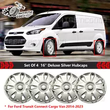 For Ford Transit Connect Cargo Van 2014-23 Set Of 4Pcs 16" Deluxe Silver Hubcaps