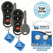 2 Replacement for 2001 2002 2003 2004 Chrysler 300M Concorde Remote Key Fob Set