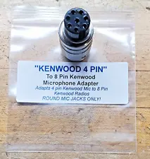 KENWOOD 4 pin to 8 pin KENWOOD microphone adapter. Ships from NC USA!