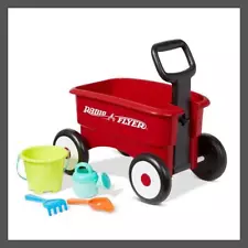 New ListingRadio Flyer Kids 2-in-1 Wagon with Plastic Garden Tools for Age 1-4