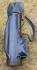 Vntg 91 Ben Hogan Tour Blue Faux Leather Golf Bag W/Rain Cover Previously Owned