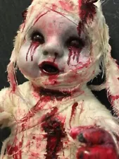 Creepy Cute Scary Horror Undead Bloody Mummy Baby Doll OOAK Halloween #A044