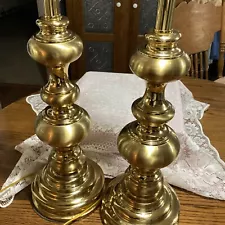 Pair Of Matching Stiffel Brass 3 Way Table Lamps~ High Quality