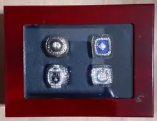 4 Championship Rings NFL Colts/L A Kings/NBA/Atlanta Braves Replica Rings W/Box