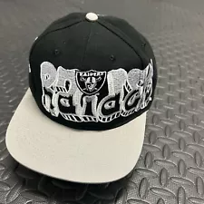 Los Angeles Raiders Full Graffiti Custom Snapback Hat Cap Black Dome Gray Brim