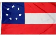 1st National Confederate 7 Star Flags - Printed Polyester