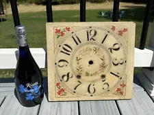 Antique-American- Painted Wood Clock Face - Early 1800s