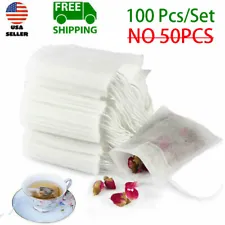 100Pcs Tea Bag Disposable Drawstring Flip Empty Teabag Herb Loose Tea Filter