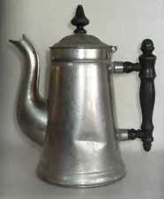 METAL COWBOY/ FARM HOUSE DECOR COFFEE POT with HINGED LID WOOD HANDLE & KNOB