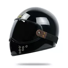 SALE ! VINTAGE CUSTOM FULLFACE HELMET GALAXY BLACK CAFE RACER CHOPPER MOTORBIKES