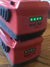 2 Hilti CPC B22 5.2Ah Li-Ion Cordless Tool Batteries