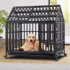 Heavy Duty Dog Kennel, Escape Proof Dog Crate for Large Medium Dogs, 43 Inch,...