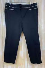 Banana Republic Sloan Capri Pants Size 14S Women's Black with White Trim