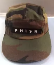 PHISH • 5 Panel Hat Cap Black Patch Camp Camouflage Adjustable COOL & RARE!