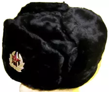 Russian Navy/Subs/Marines Winter Hat+Insignia/Black/BIG size/FREE SHIP IN THE US