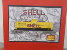 MICRO TRAINS~ SHELL 39' TANKER CAR ~FOUR CAR RUNNER PACK~N SCALE