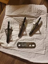 3 used Muzzy 3 Blade 100 Grain Broadheads with NEW Blades