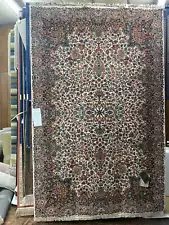 Karastan Original Floral Kirman - 5'9" X 9'0" Wool Oriental Ivory Area Rug