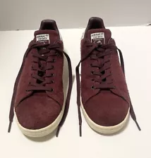 Men’s 2016 Adidas Stan Smith S82247 Maroon Suede Athletic Sneakers - Sz. 8.5