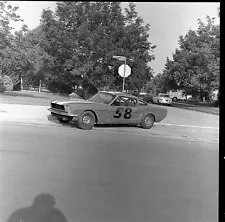 Vintage Negative B&W Med Format Race Car #58 Dirt Track Beat Up #383