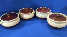 SALE! 4 Vtg HORMEL ONION SOUP CROCK POTS & LIDS~SIGNED BOTTOMS~BOWLS