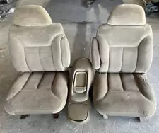 1995 GMC SIERRA SILVERADO TAN CLOTH SEATS W/ CONSOLE 1996 1997 1998