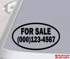 FOR SALE with YOUR PHONE NUMBER Vinyl Decal Sticker Car Window Bumper CUSTOM PH#