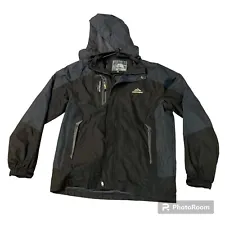 OutdoorSports Men’s Black Hooded Hiking Waterproof Breathable Rain Jacket Size M