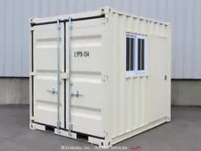 New Listing9' Shipping Storage Container Guard Yard Shack Booth w/Door Window bidadoo -New