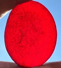 Genuine English Sea Glass Beautiful JQ Large/XL Ruby Red Oval