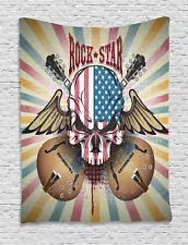 Rock Guitar Tapestry Wall Hanging Decoration for Room 2 Sizes Ambesonne