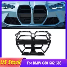 For 2021+ BMW M3 M4 G80 G82 Gloss Black CSL Style Front Bumper Grille Grill NEW