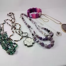 Lot of Vintage Semi Precious Bohemian Beaded Jewelry Necklaces and Bracelet