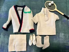 Vintage Barbie Ken/Allan 1962 #790 Time For Tennis Outfit Mattel Lots Of Pieces